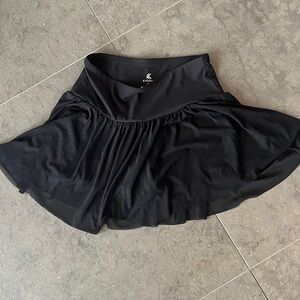 Kyodan Black sheer athletic/tennis sheer skirt with attached brief.